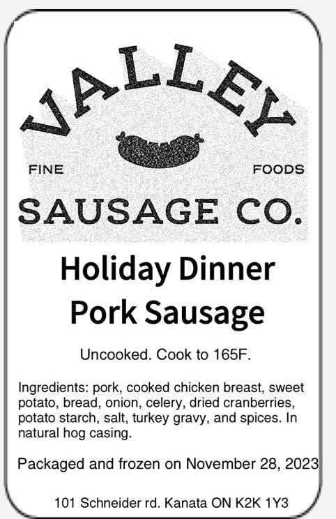 Holiday Dinner Pork Sausage - 4 pack